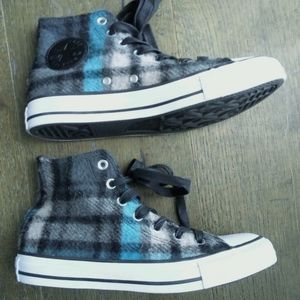Converse Woolrich plaid high top sneakers